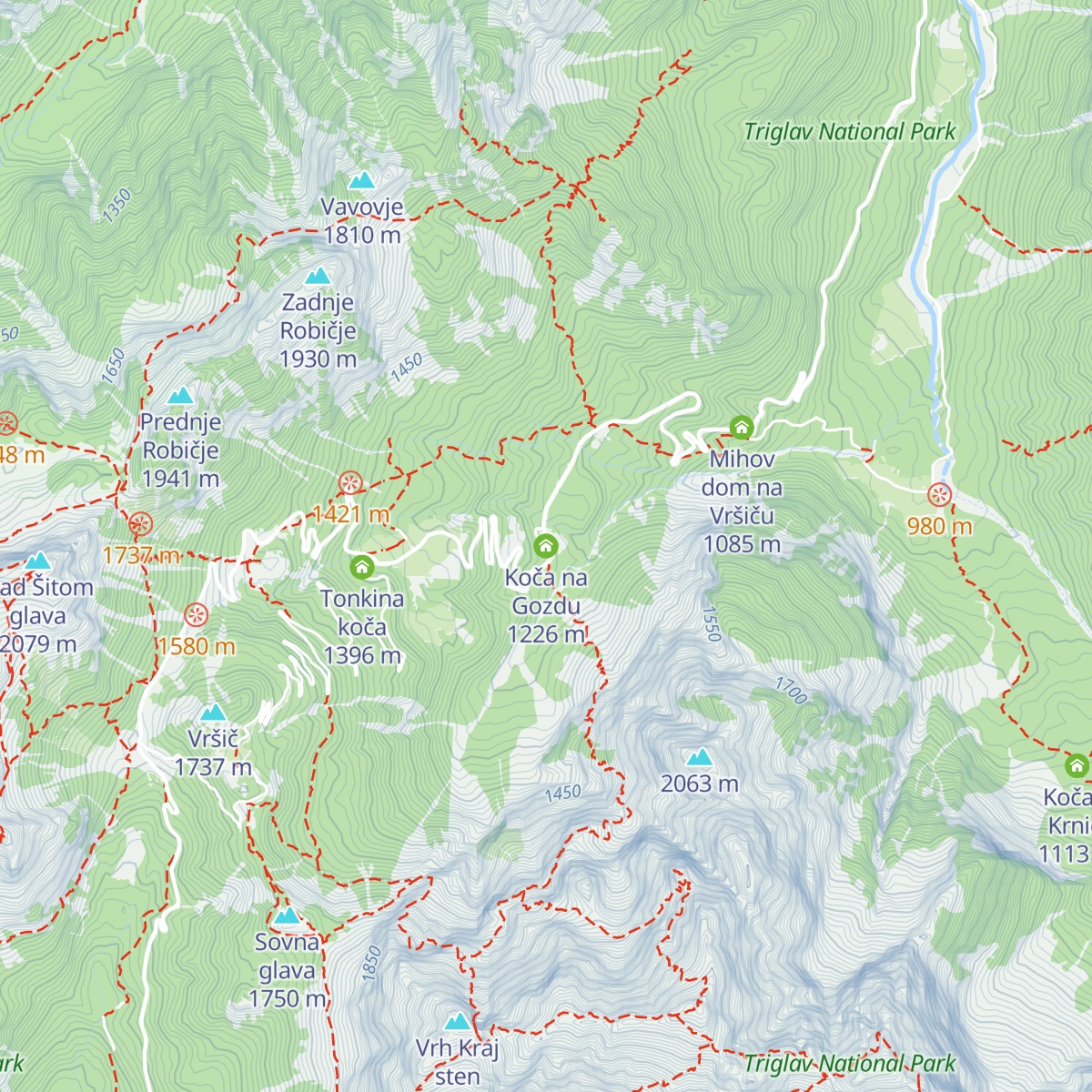 Koča na Gozdu map