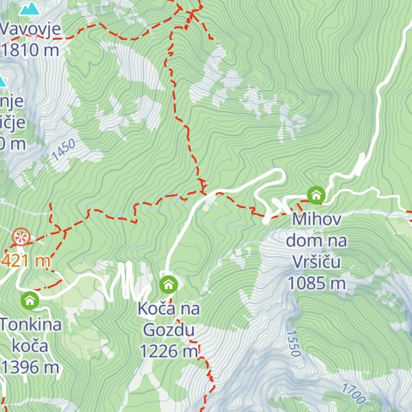 Map of Slavčevo domovanje