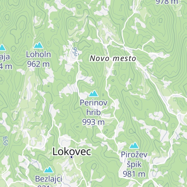 Map of Perinov hrib
