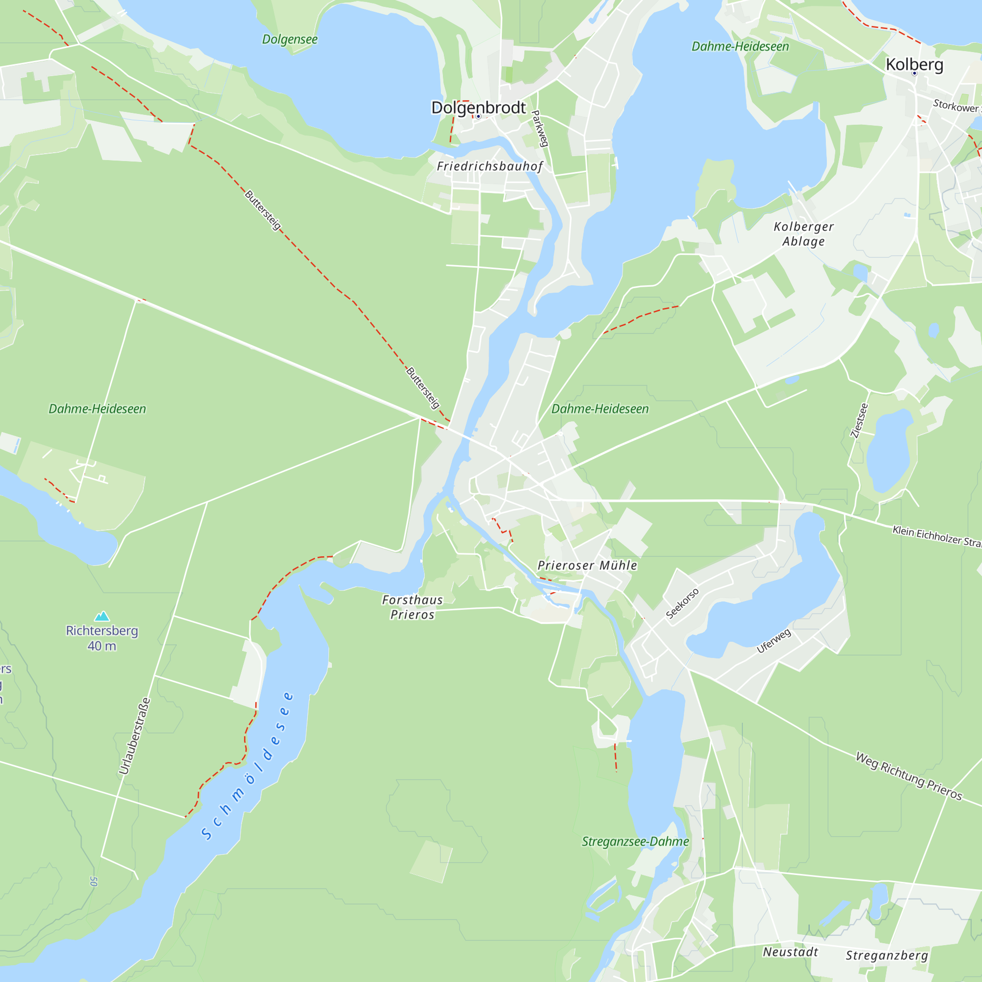 Prieros Tourismuszentrum map