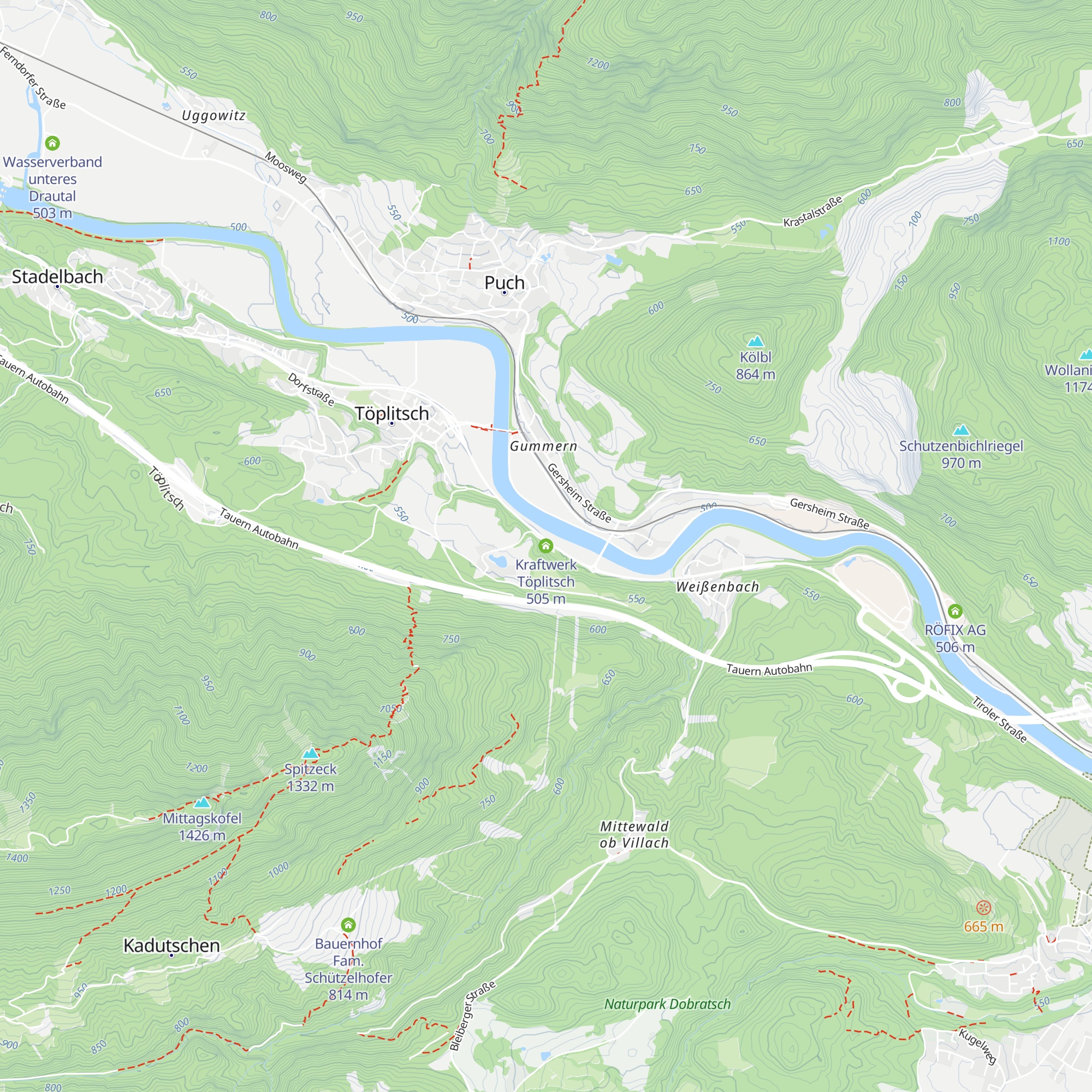 Kraftwerk Töplitsch map
