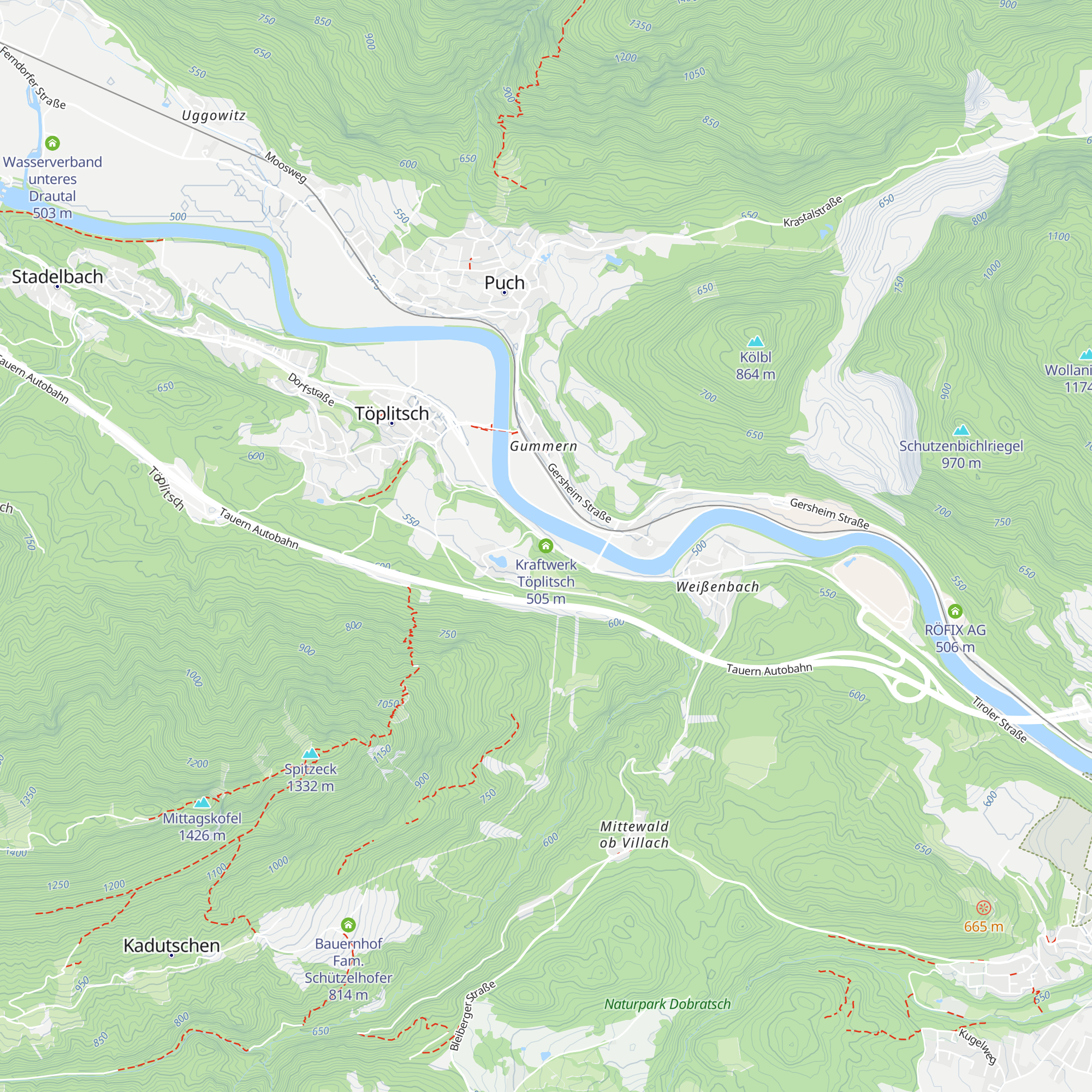 Kraftwerk Töplitsch map