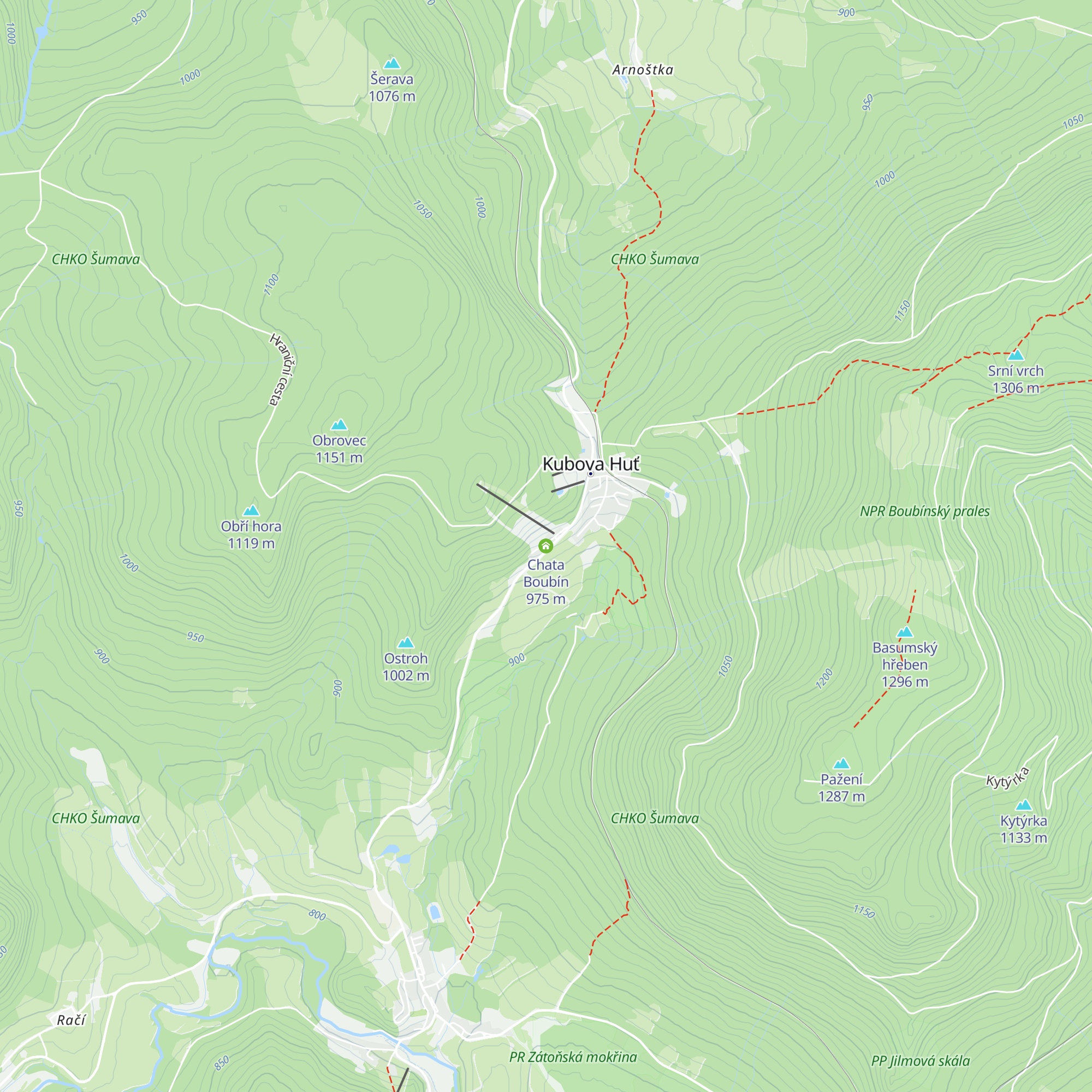 Chata Boubín map