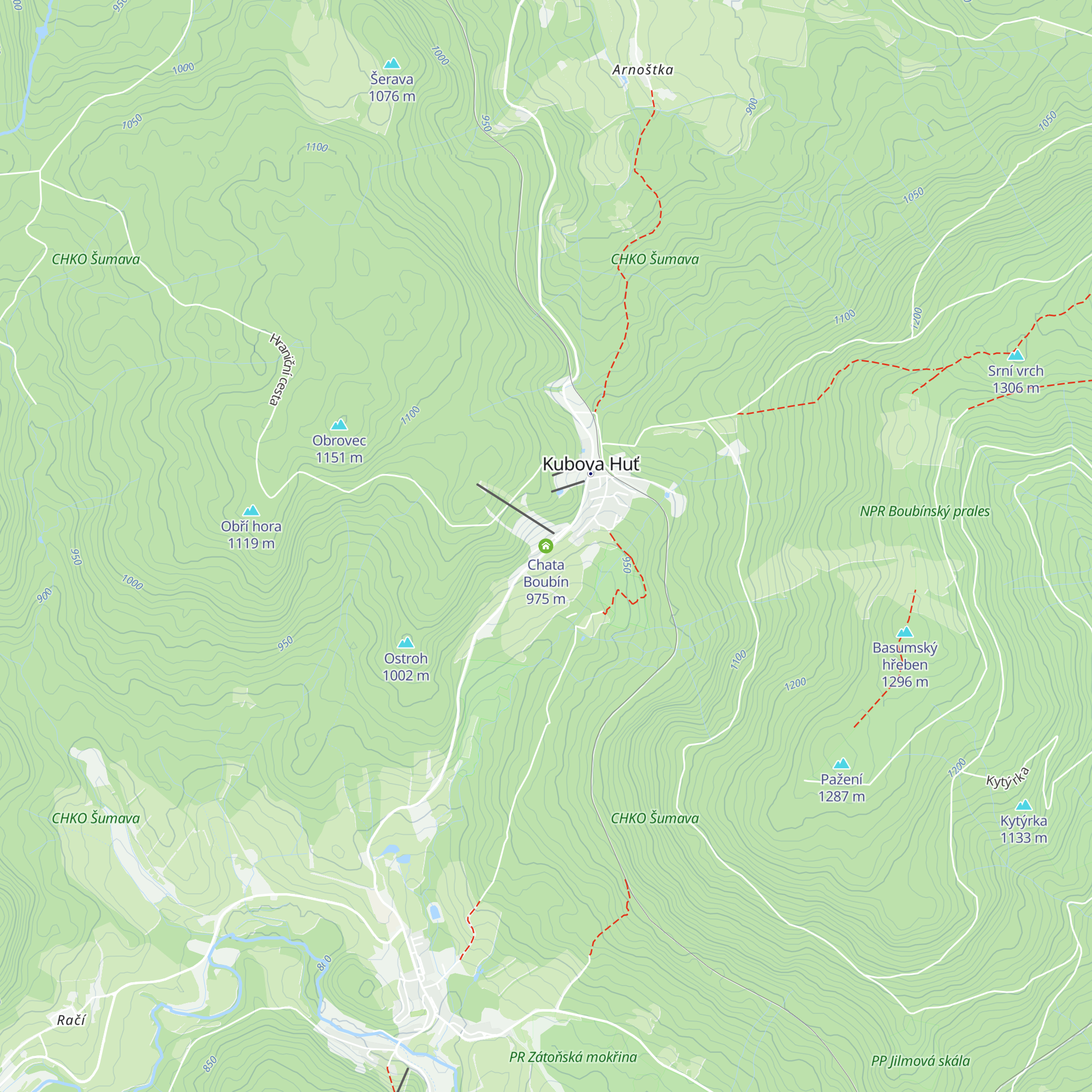 Chata Boubín map