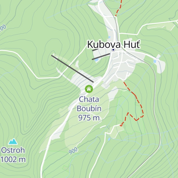 Map of Chata Boubín