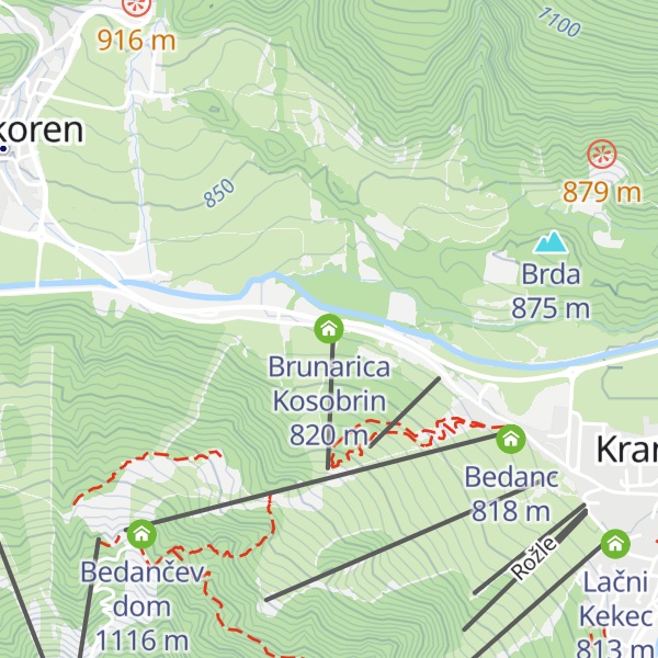 Map of Brunarica Kosobrin