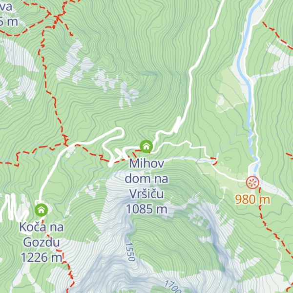 Map of Mihov dom na Vršiču