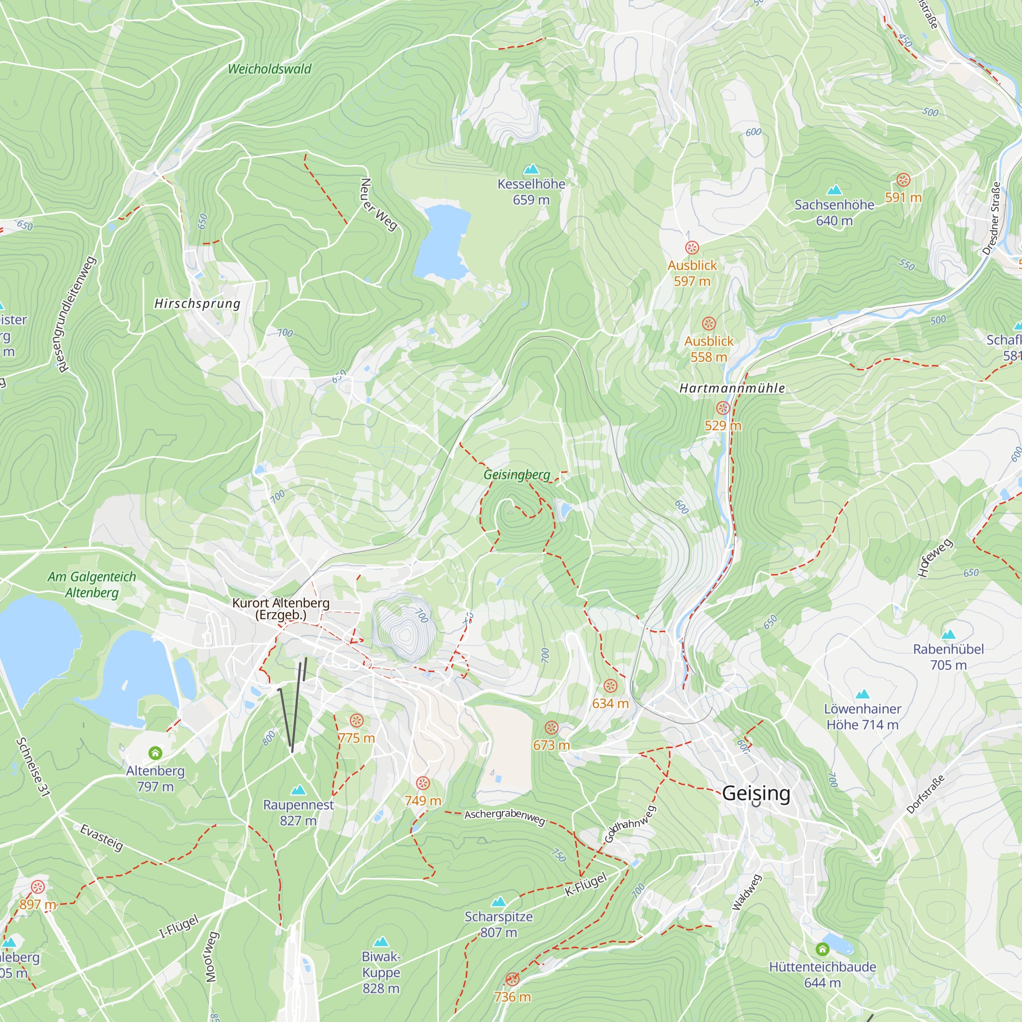 Ski-Hütte Geising map