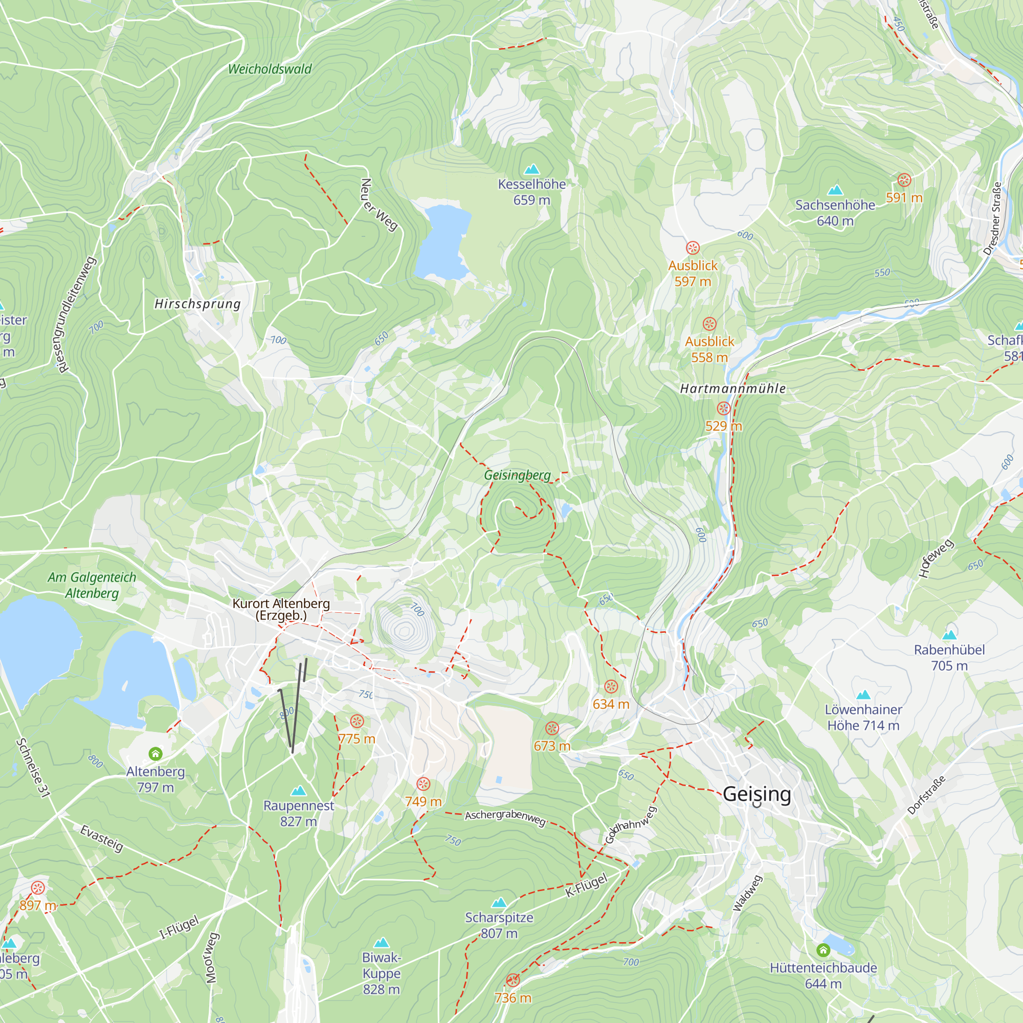 Ski-Hütte Geising map