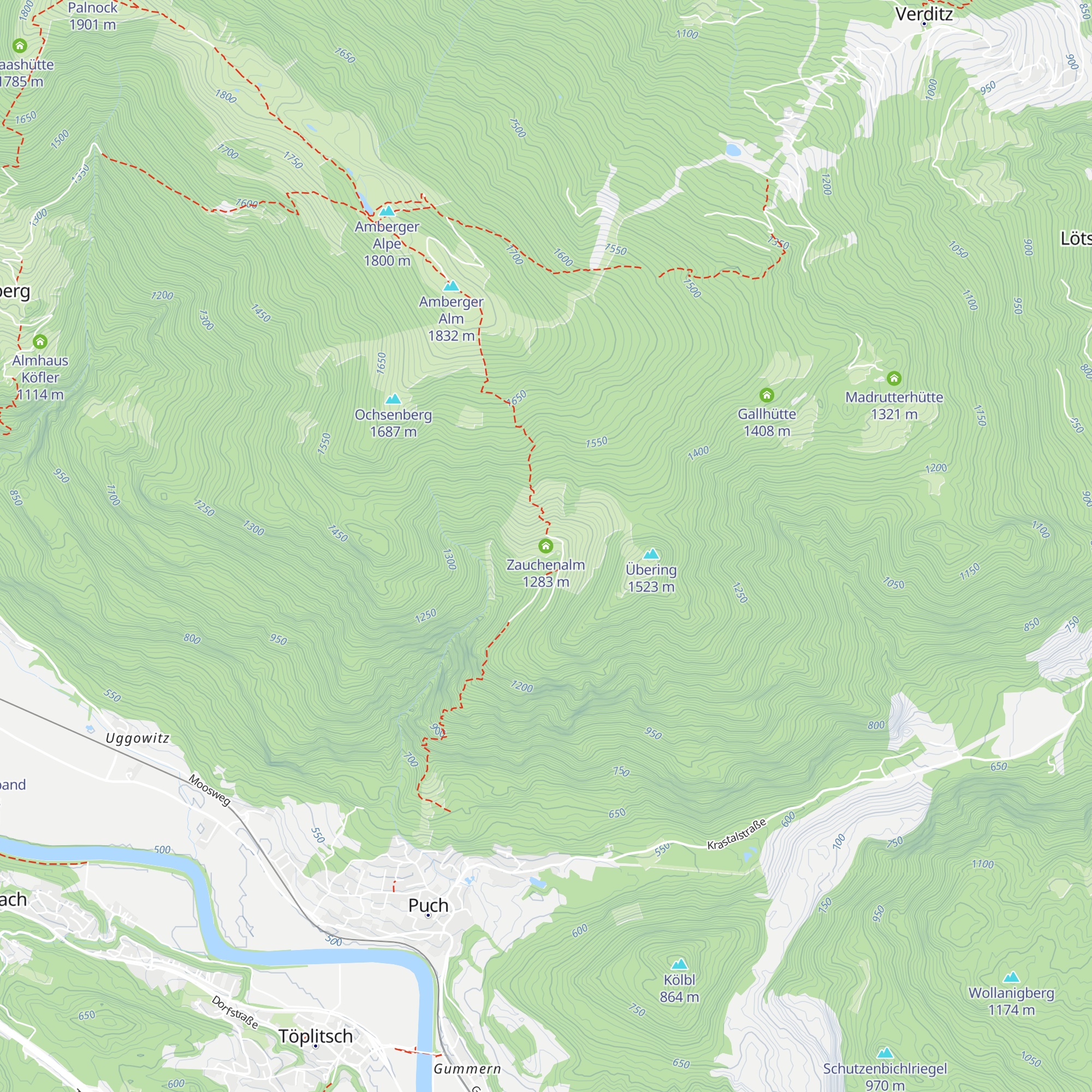 Zauchenalm map
