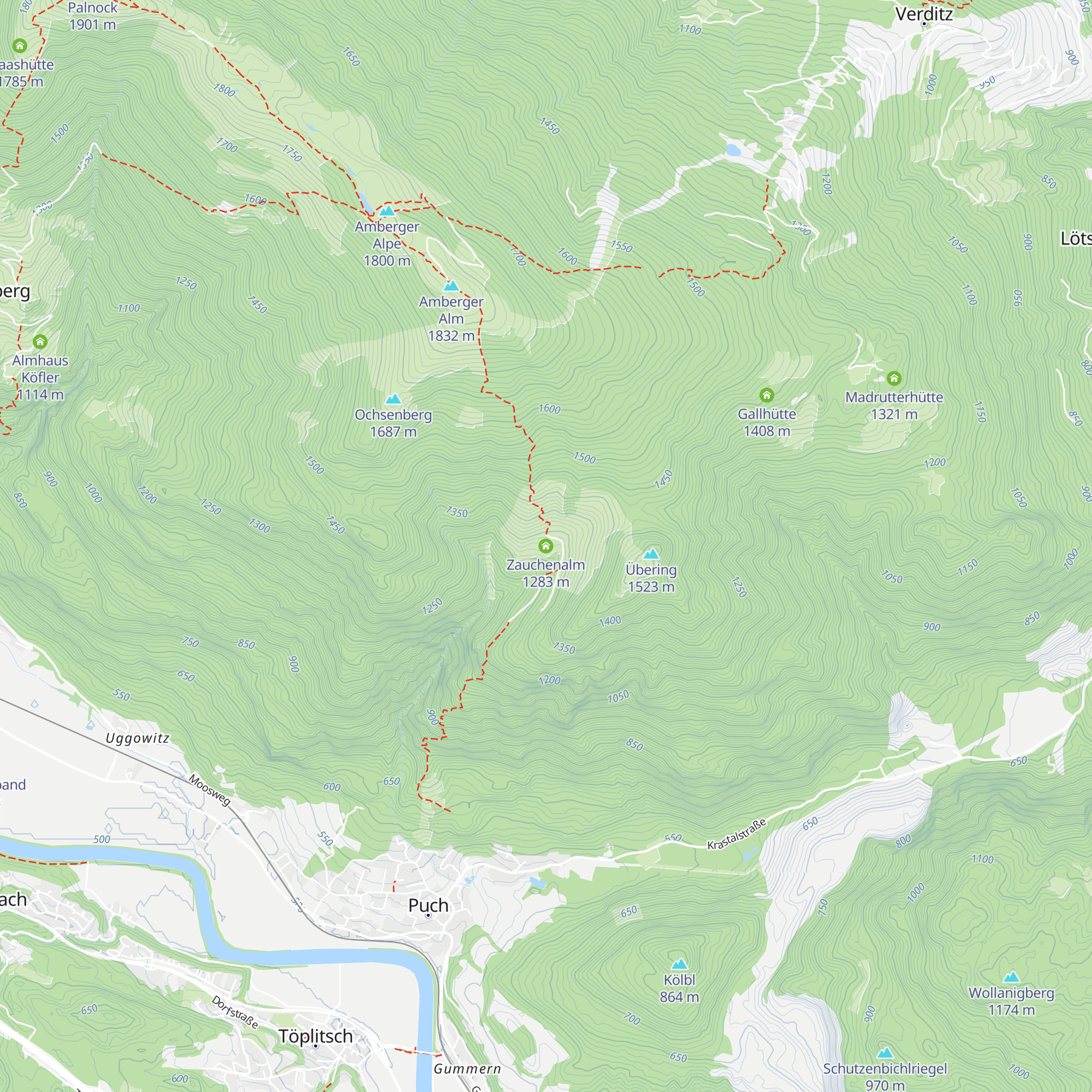 Zauchenalm map