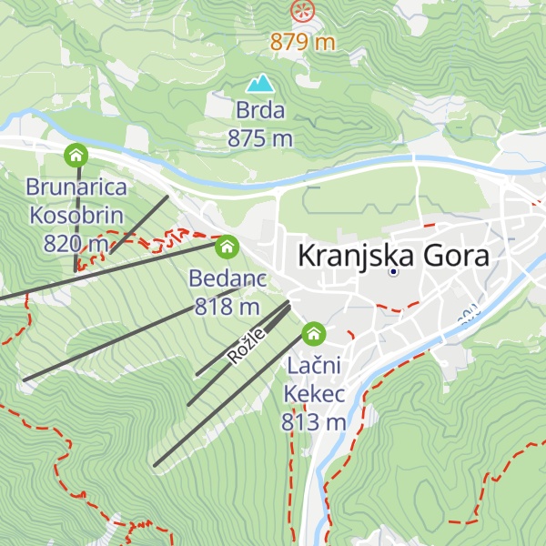 Map of Oštarija Kranjska Gora