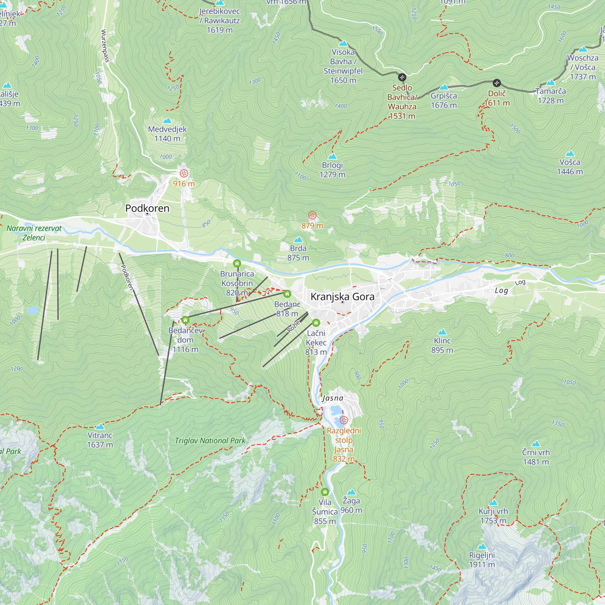 Oštarija Kranjska Gora map