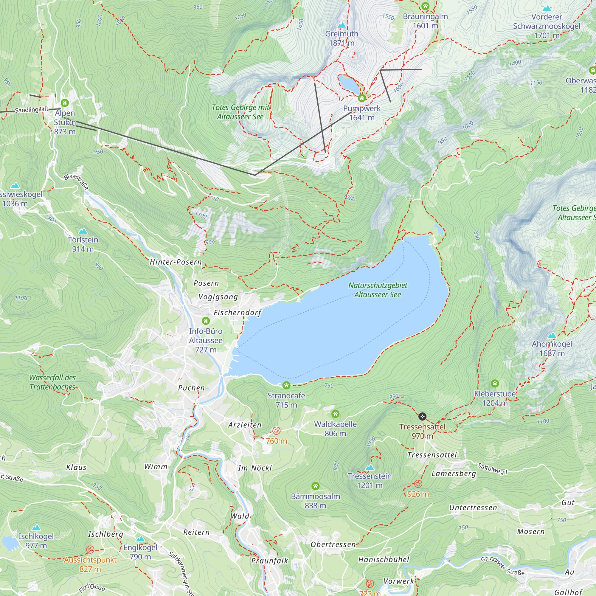 Jausenstation Kahlseneck map