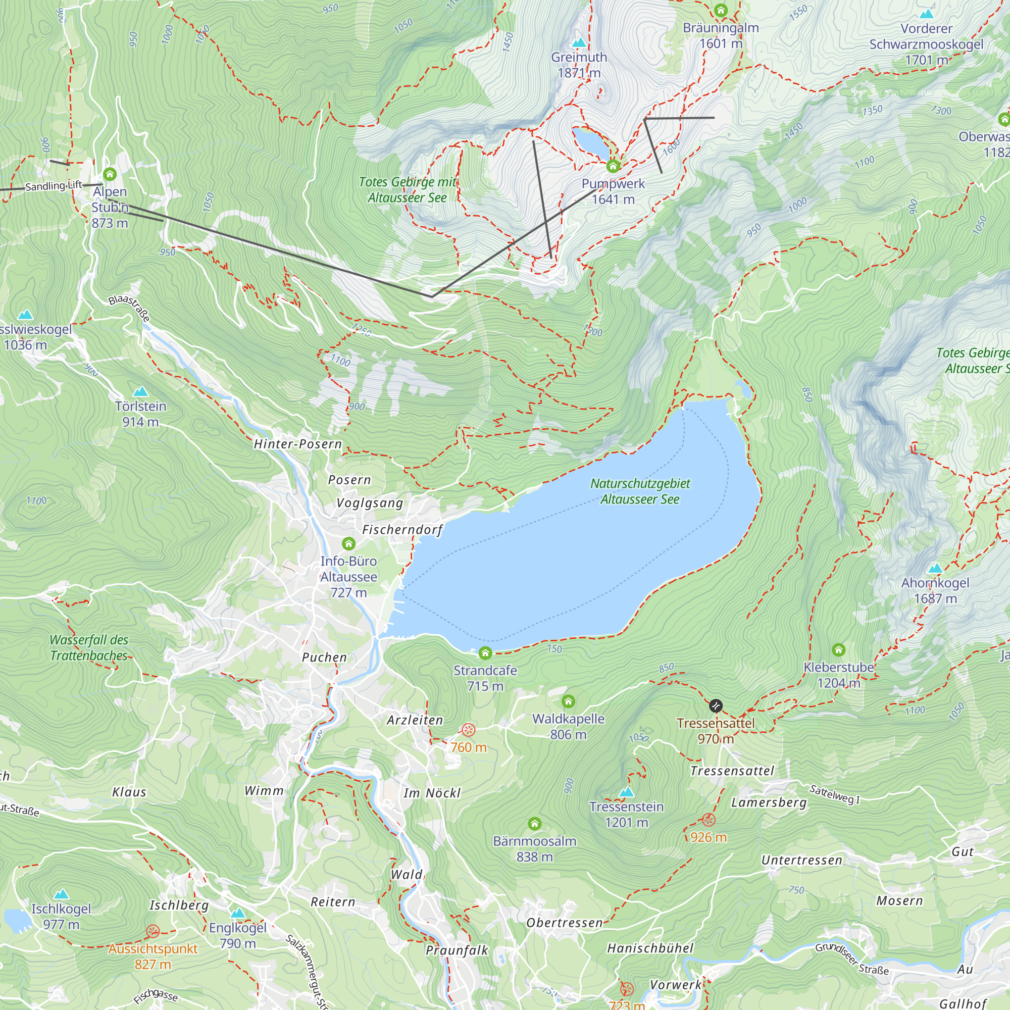Jausenstation Kahlseneck map