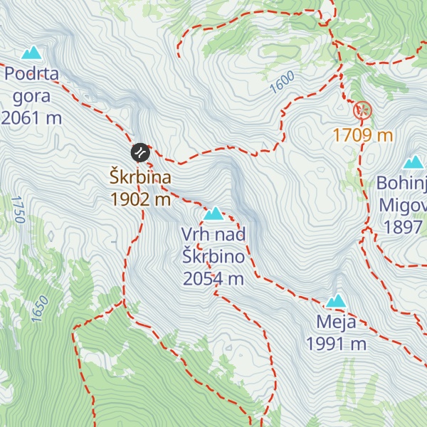 Map of Vrh nad Škrbino