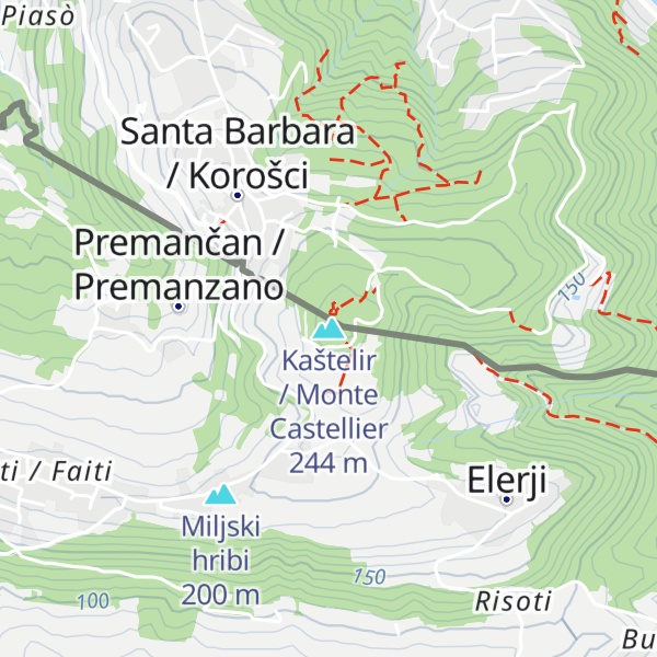 Map of Kaštelir / Monte Castellier