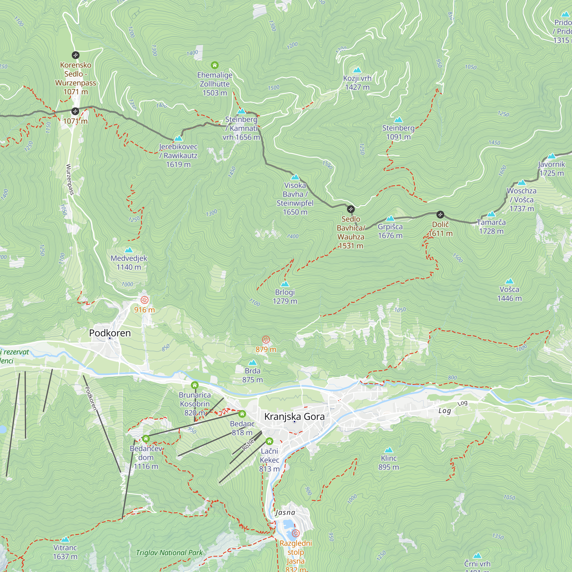 Lovska koča Brvog map
