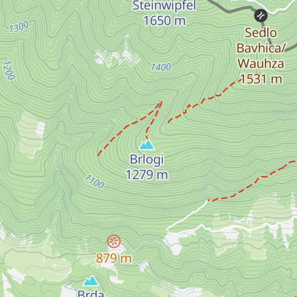 Map of Lovska koča Brvog
