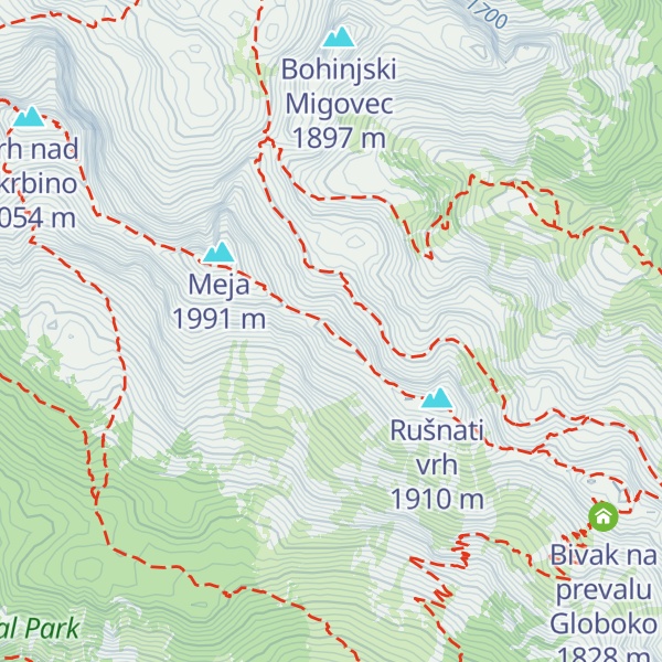 Map of Vrh Hribcev