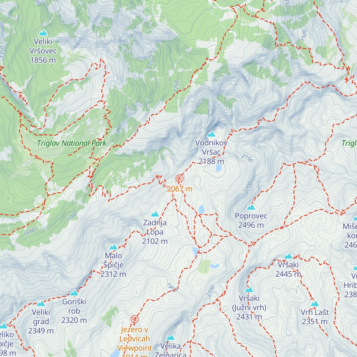 Zasavska koča na Prehodavcih map