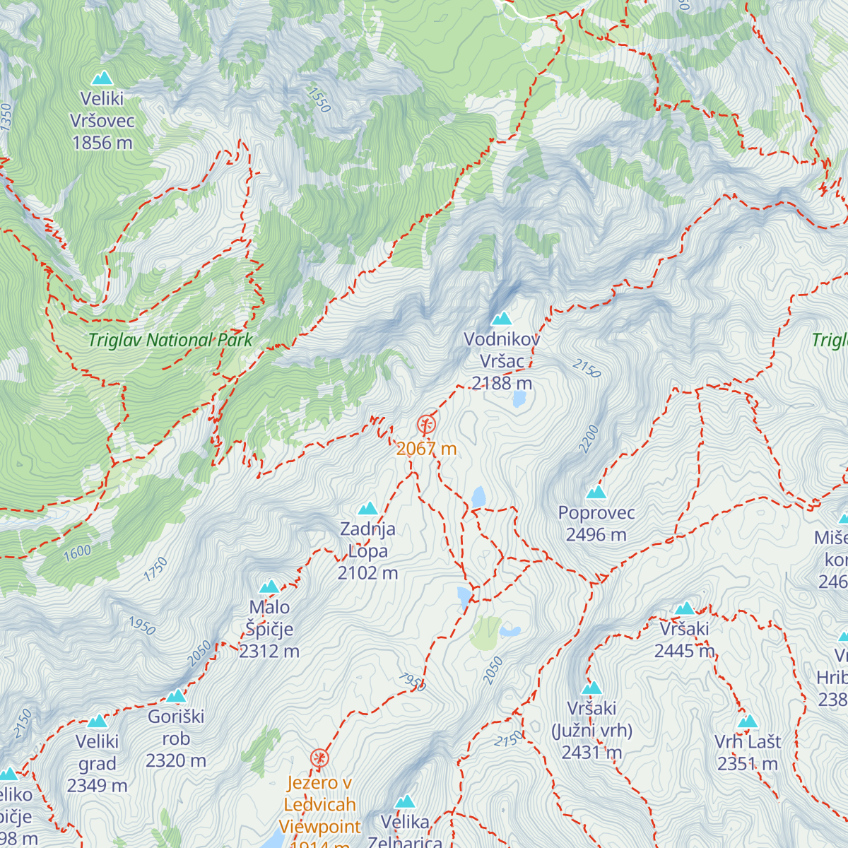 Zasavska koča na Prehodavcih map