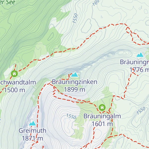 Map of Bräuningzinken