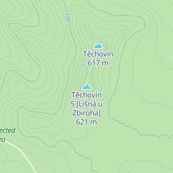 Map of Těchovín S [Líšná u Zbiroha]