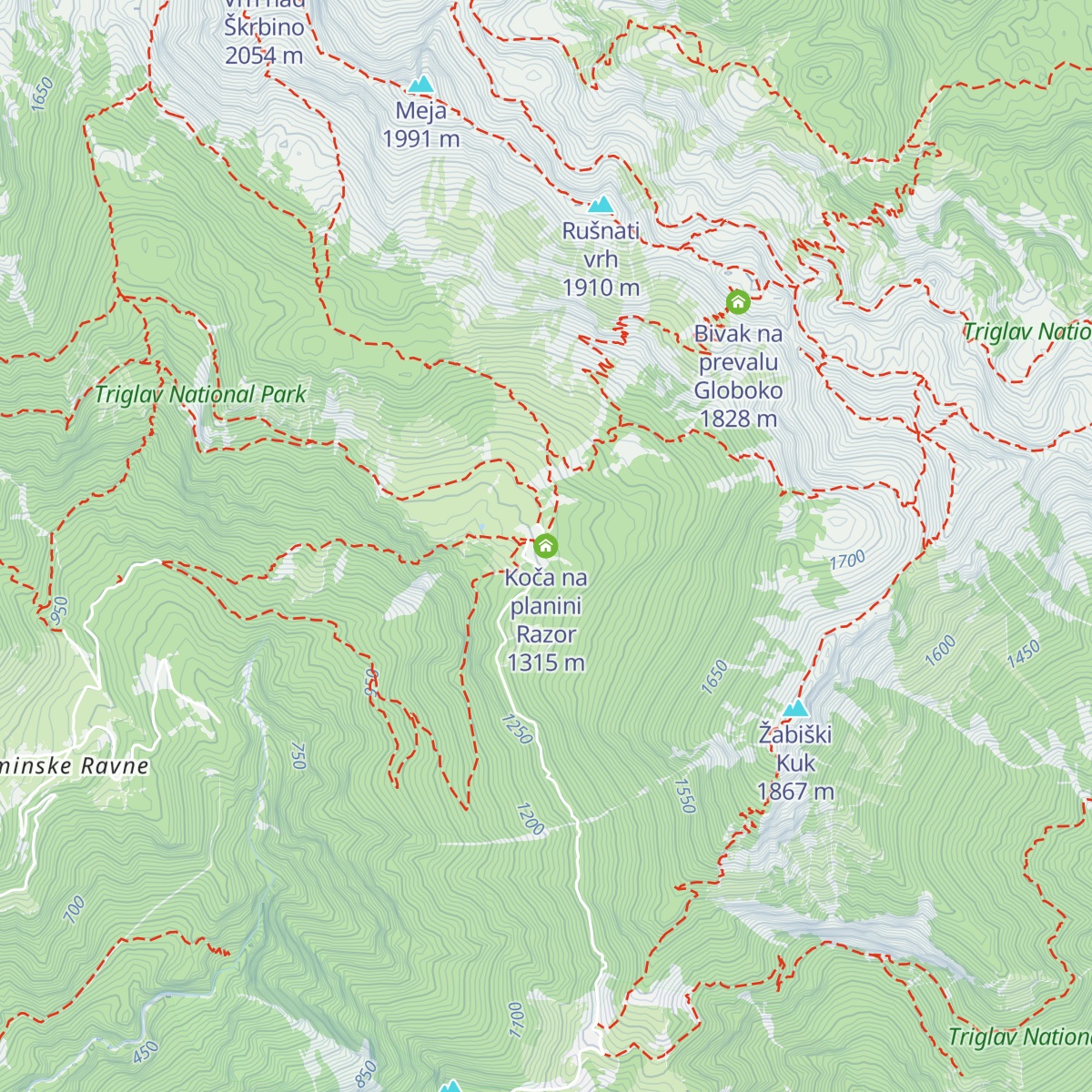 Koča na planini Razor map