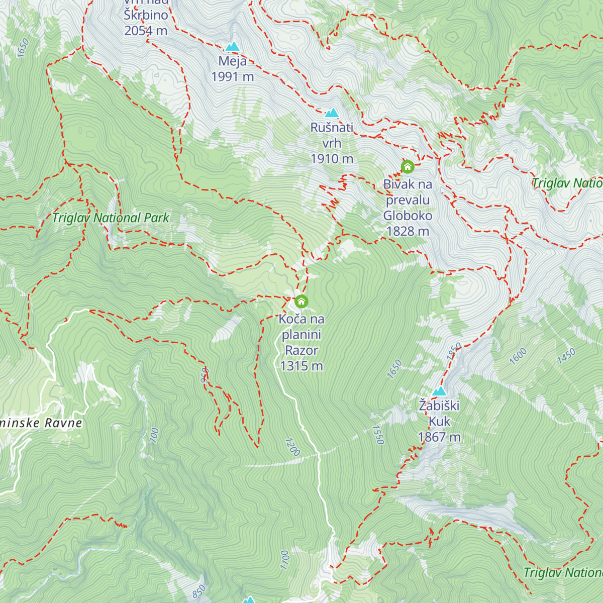 Koča na planini Razor map