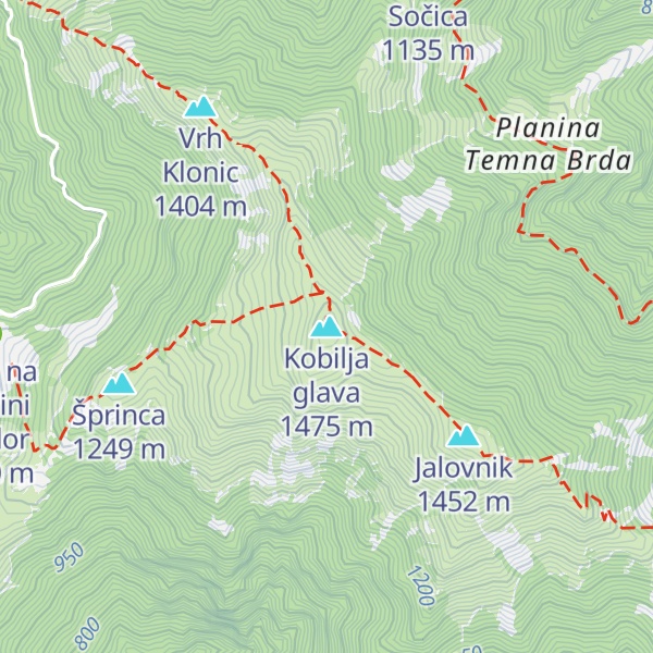 Map of Kobilja glava
