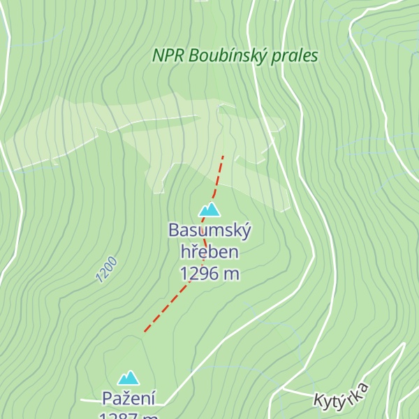 Map of Basumský hřeben