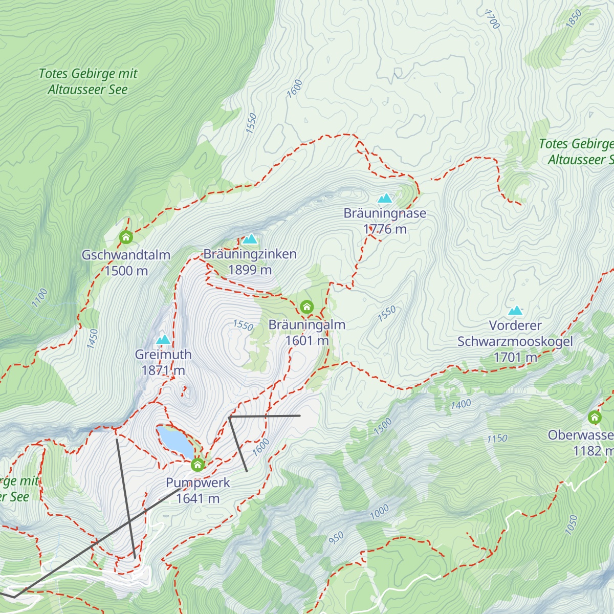 Bräuningalm map