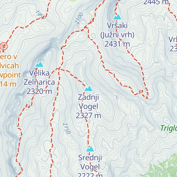 Map of Zadnji Vogel