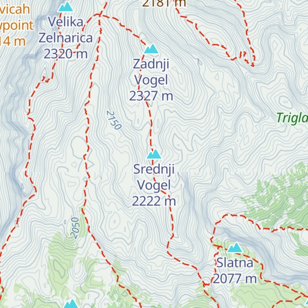 Map of Srednji Vogel