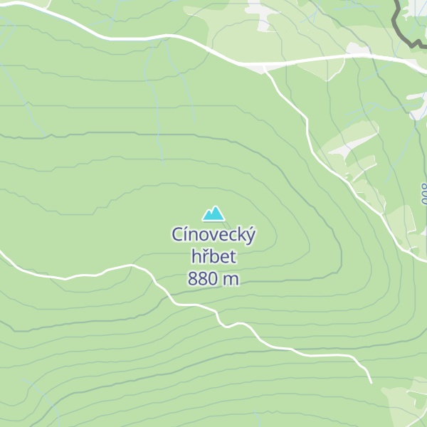 Map of Cínovecký hřbet