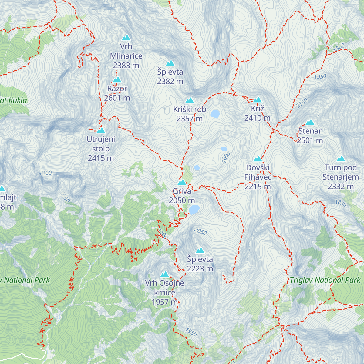 Pogačnikov dom na Kriških Podih map