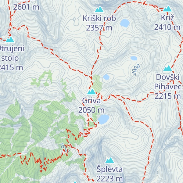 Map of Pogačnikov dom na Kriških Podih