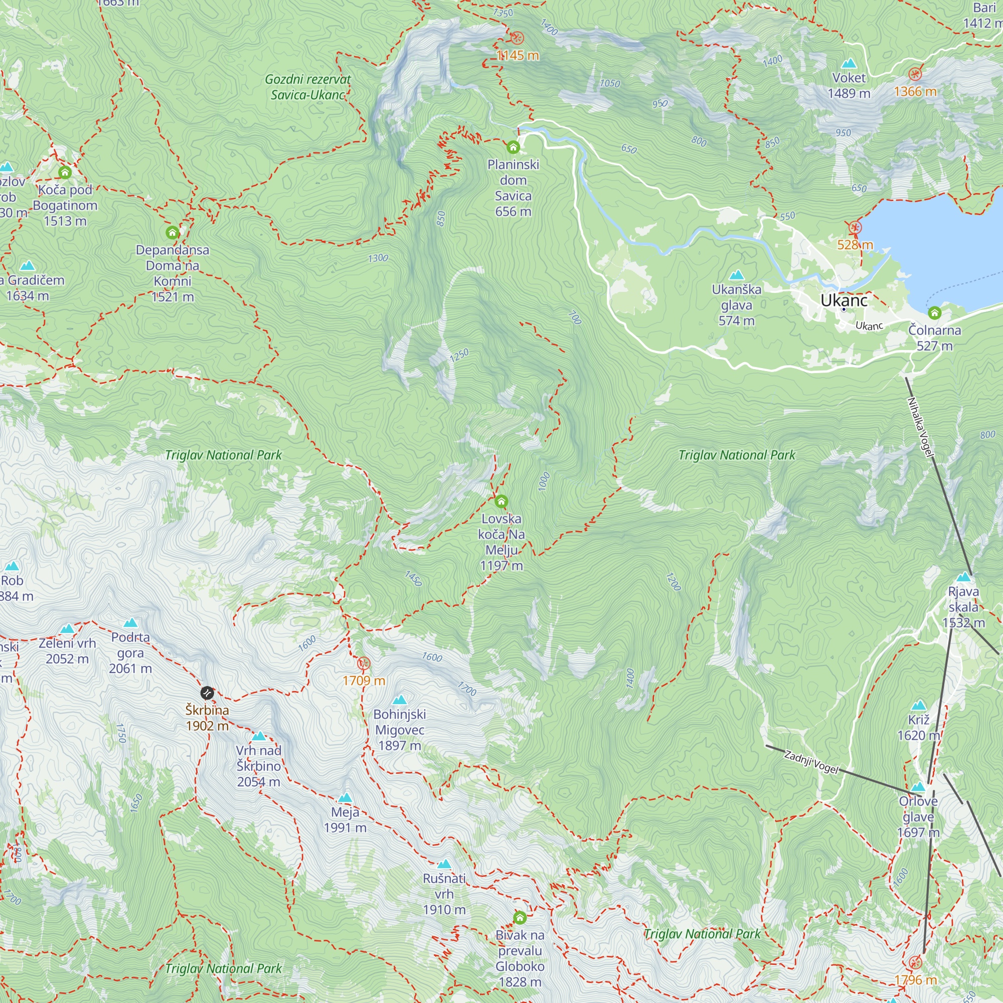 Lovska koča Na Melju map