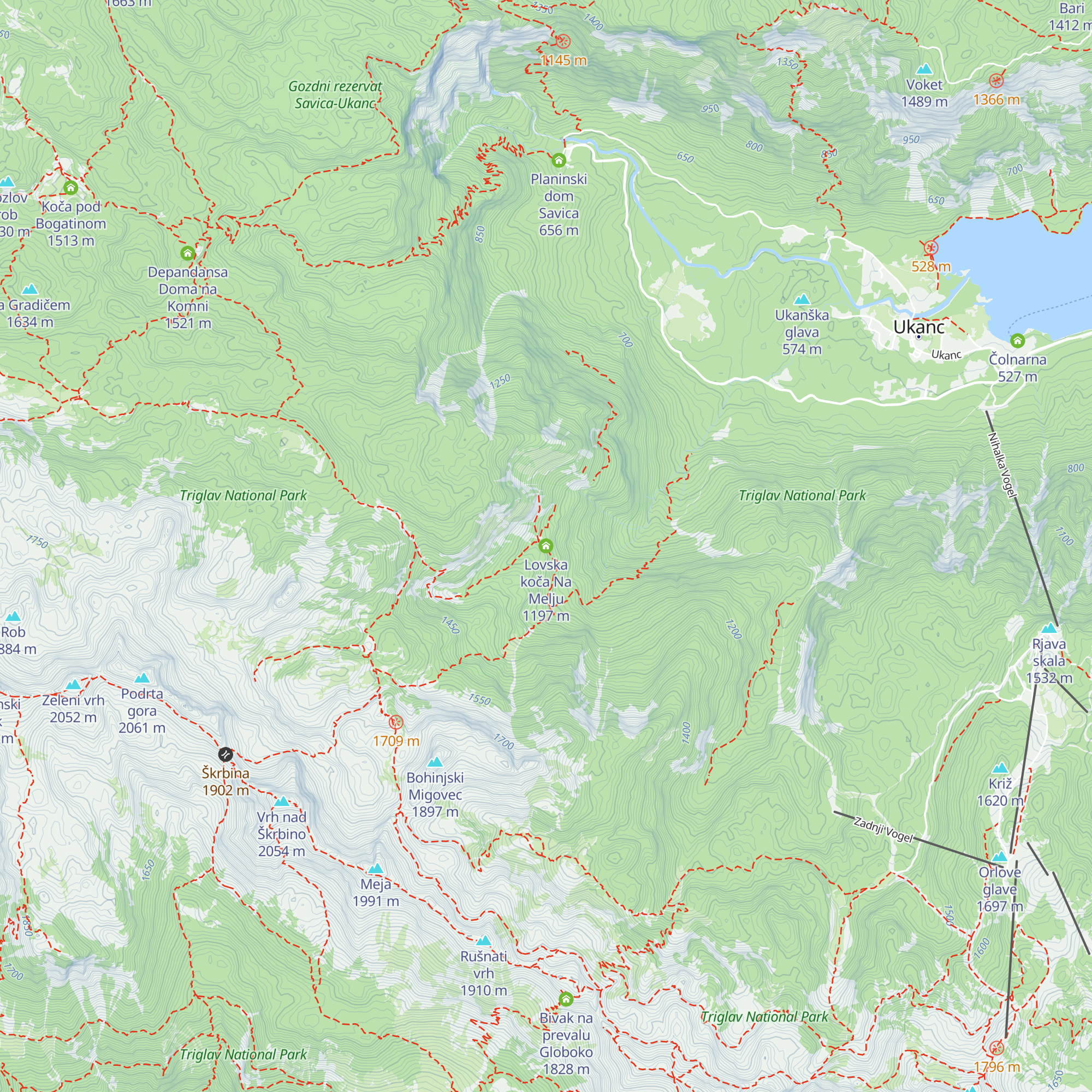 Lovska koča Na Melju map