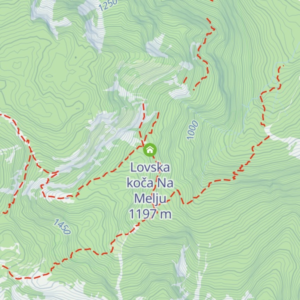 Map of Lovska koča Na Melju