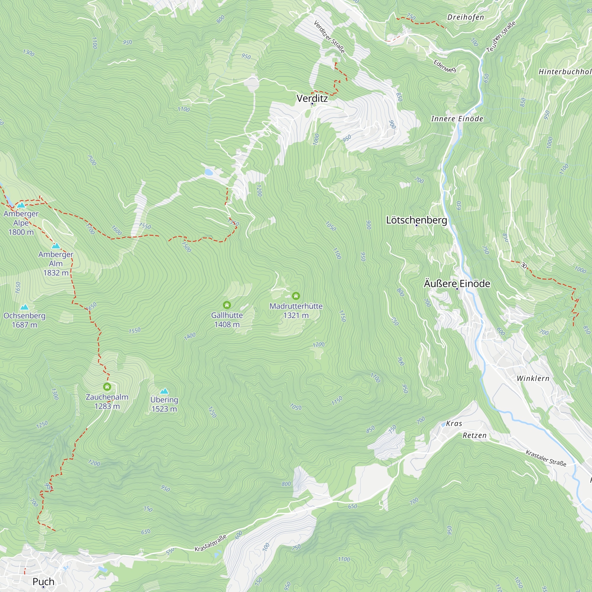 Madrutterhütte map