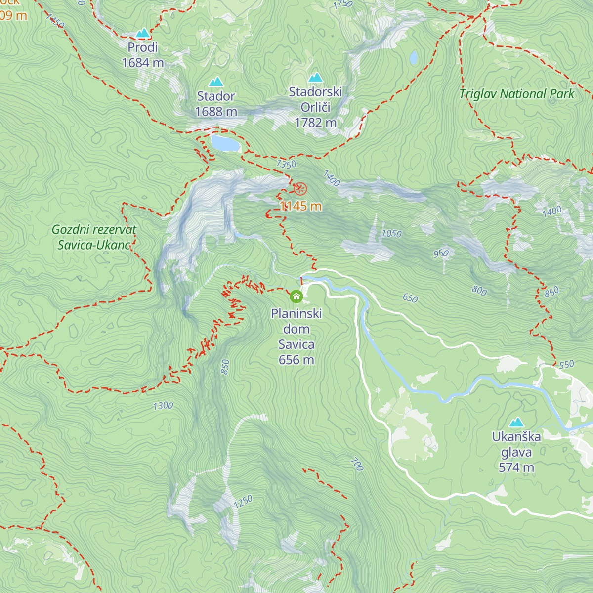 Planinski dom Savica map