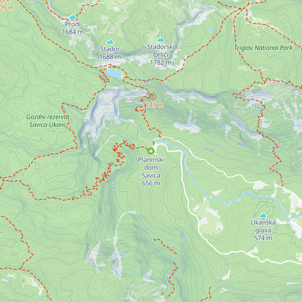 Planinski dom Savica map