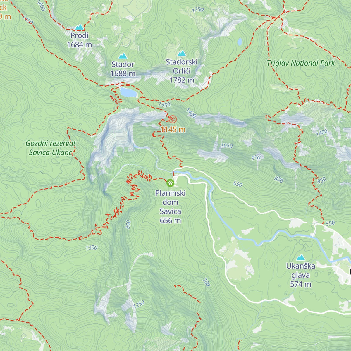 Koča pri Savici map
