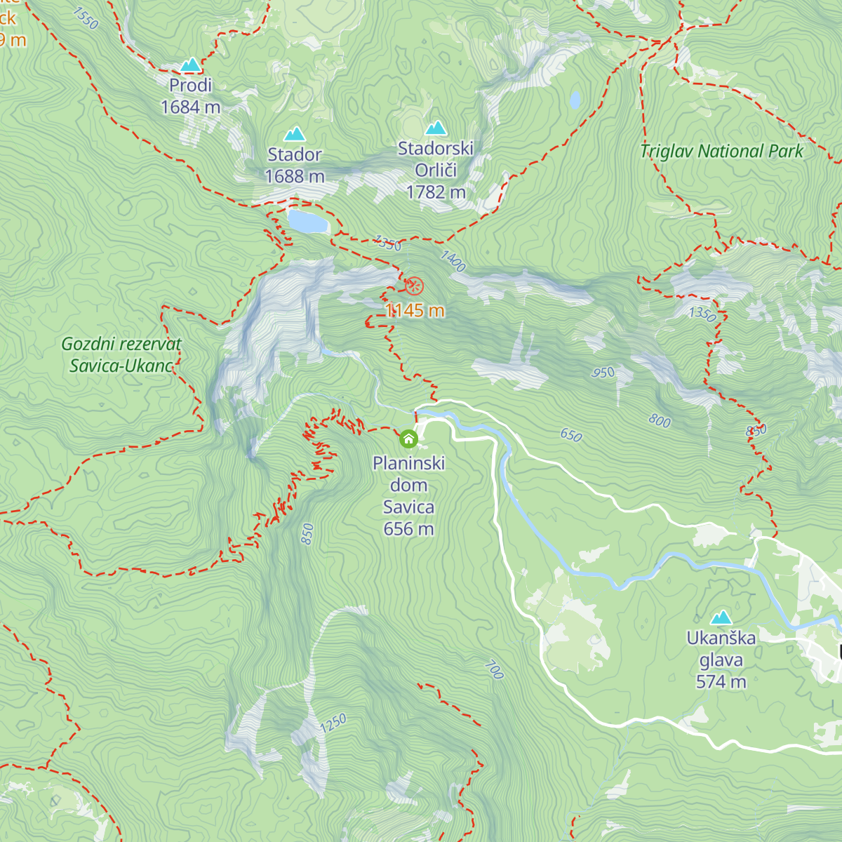 Koča pri Savici map