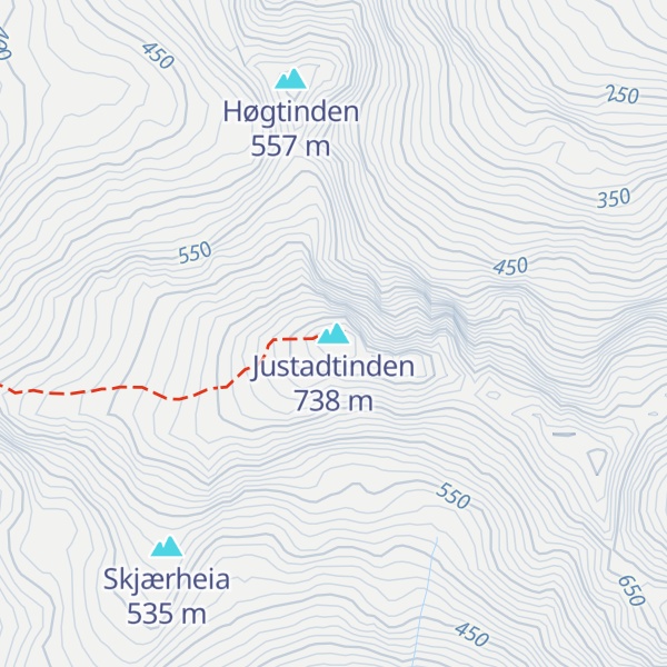 Map of Justadtinden