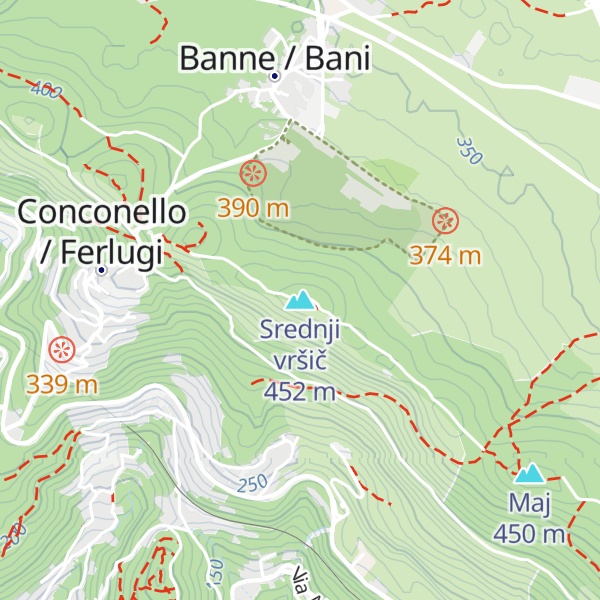 Map of Srednji vršič