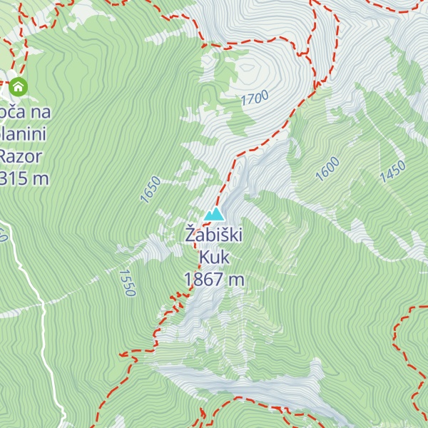 Map of Žabiški Kuk