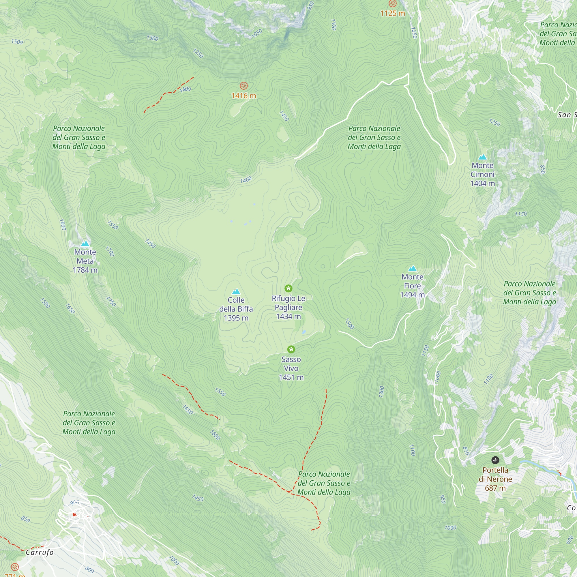 Rifugio Le Pagliare map